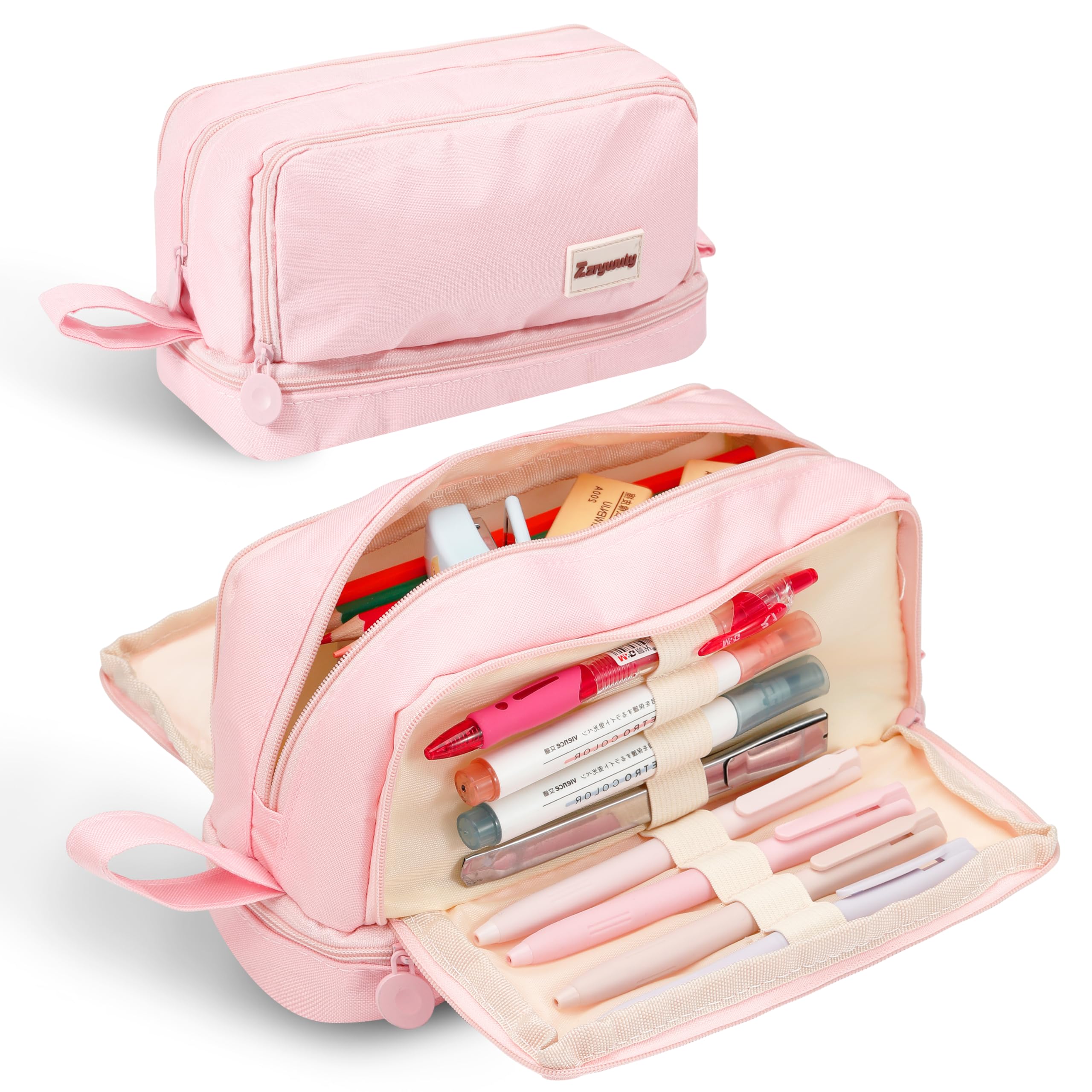 Amazon.com: Zzrywuty Pink Large Capacity Pencil Case 4